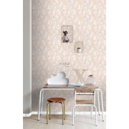 ESTA wallpaper with little flowers in soft pink and beige