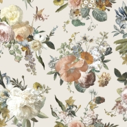 ESTA wallpaper with flowers vintage style beige