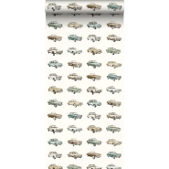 ESTA boys room wallpaper with vintage cars