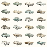 ESTA boys room wallpaper with vintage cars