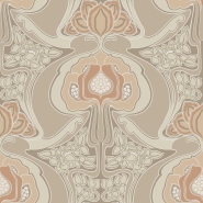 ESTA art nouveau stijl bloemenbehang beige