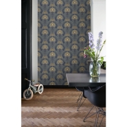 ESTA wallpaper art nouveau style flowers blue