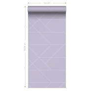 Lilac graphic lines wallpaper