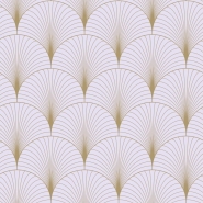 ESTA art deco behang lila en gouden waaier