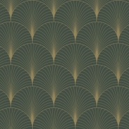 ESTA art deco wallpaper dark green and gold