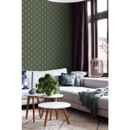 ESTA art deco wallpaper dark green and gold