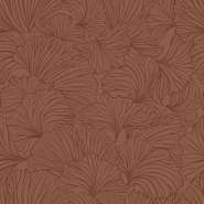 ESTA wallpaper with ginkgo leaves in terracotta