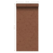 ESTA wallpaper with ginkgo leaves in terracotta