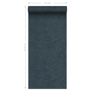 ESTA behang 3D golvende lijnen donkerblauw