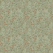 Papier peint à motif de petites fleurs en vert grisé