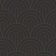 Black with golden arches art deco wallpaper