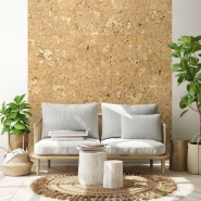 Natural cork squares imitation wallpaper