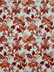 Oranje bordeaux bloemen vintage bloemenbehang