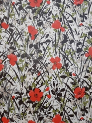 Vintage bloemenbehang met klaprozen