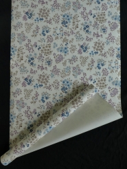 Papier peint vintage fleurs purpre et bleu