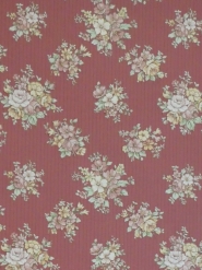 Vintage floral wallpaper with pink flowers on a dark pink background