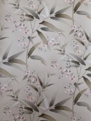 Papier peint vintage bamboo avec fleurs