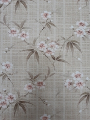 Papier peint vintage rose et marron