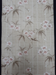 Roze en bruin vintage bloemenbehang