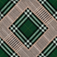 Premium wallpaper Checkered patchwork British green