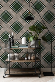 Luxebehang Patchwork groen