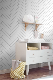 White chevron wallpaper