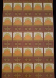 geometrische figuur oranje groen bruin