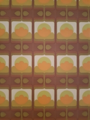 geometrische figuur oranje groen bruin