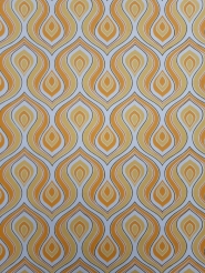 Geel en oranje vintage geometrisch behang
