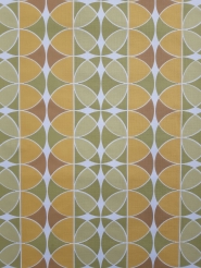 Geel, groen en bruin vintage geometrisch behang