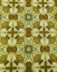 Vintage geometrisch behang groen beige