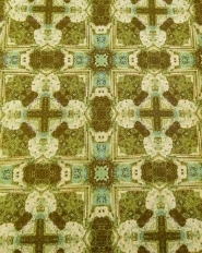 Green beige vintage geometric wallpaper