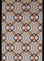 Bruin en rood vintage geometrisch behang