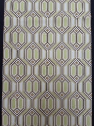 Papier peint vintage geometrique vert et marron