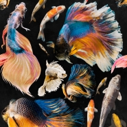 Luxebehang goudvis antraciet