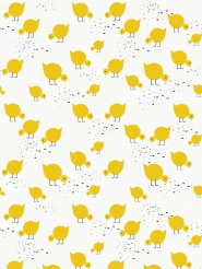 papier peint LAVMI oiseaux jaunes sur un fond blanc