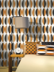 LAVMI wallpaper Ficus brown black grey geometric figure