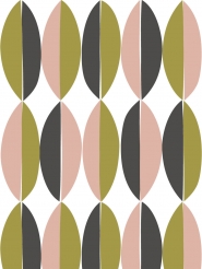 LAVMI wallpaper Ficus green pink grey geometric figure