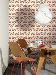 LAVMI wallpaper Cookies red beige geometric flower