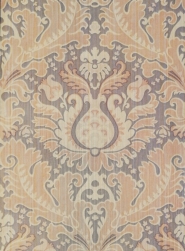 Papier peint vintage damassé brun beige