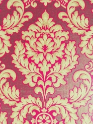 Papier peint vintage damassé rouge brun