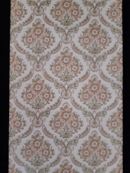 Papier peint vintage damassé vert beige