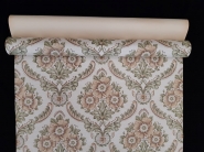 Green beige damask vintage wallpaper