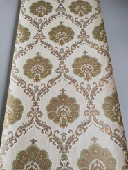 Green golden damask vintage wallpaper