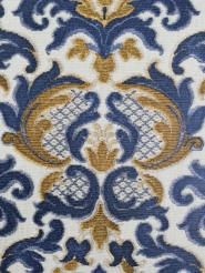 Blue brown damask vintage wallpaper