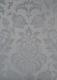 Blue-grey damask vintage castle wallpaper