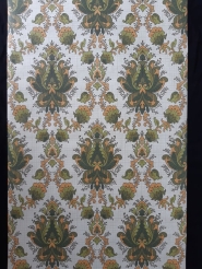Groen, oranje medaillon vintage behang