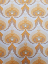 Orange and brown damask vintage wallpaper