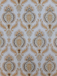 Papier peint vintage damassé brun or