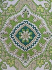 green flowers in a geometric pattern